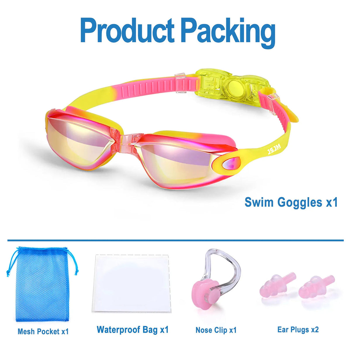 Kids Swim Goggles with Anti-Fog Technology and 180° Panoramic View – Pink
