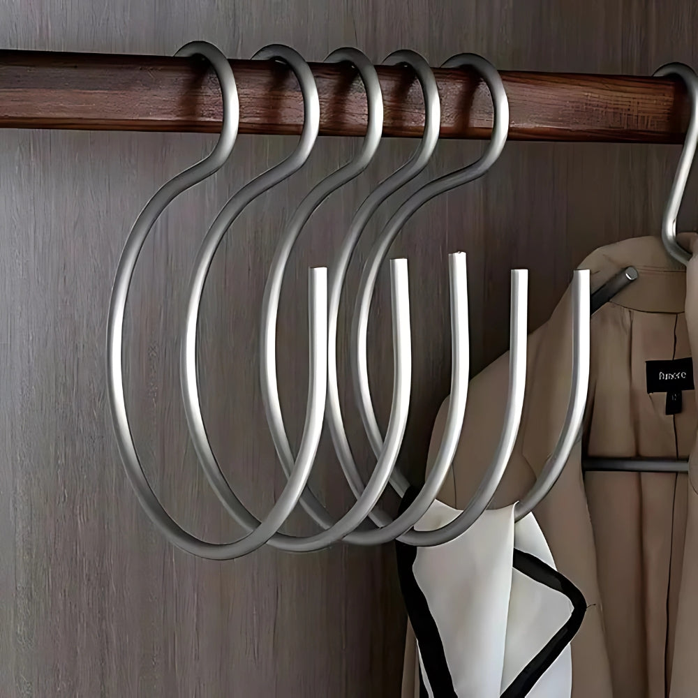 5-Piece Stylish Hook Hanger Set for Home Organization – Silver