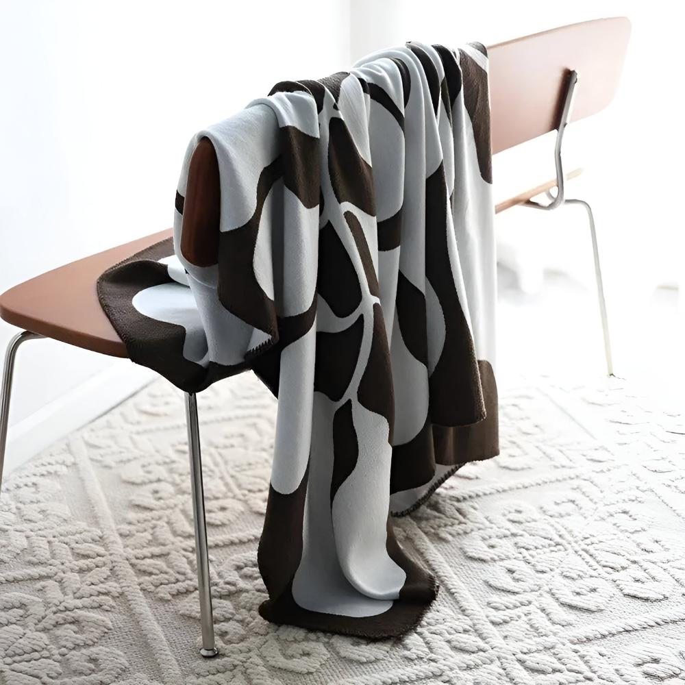 Cozy Home Decor Acrylic Throw Blanket 51x71 with Abstract Design – Brown