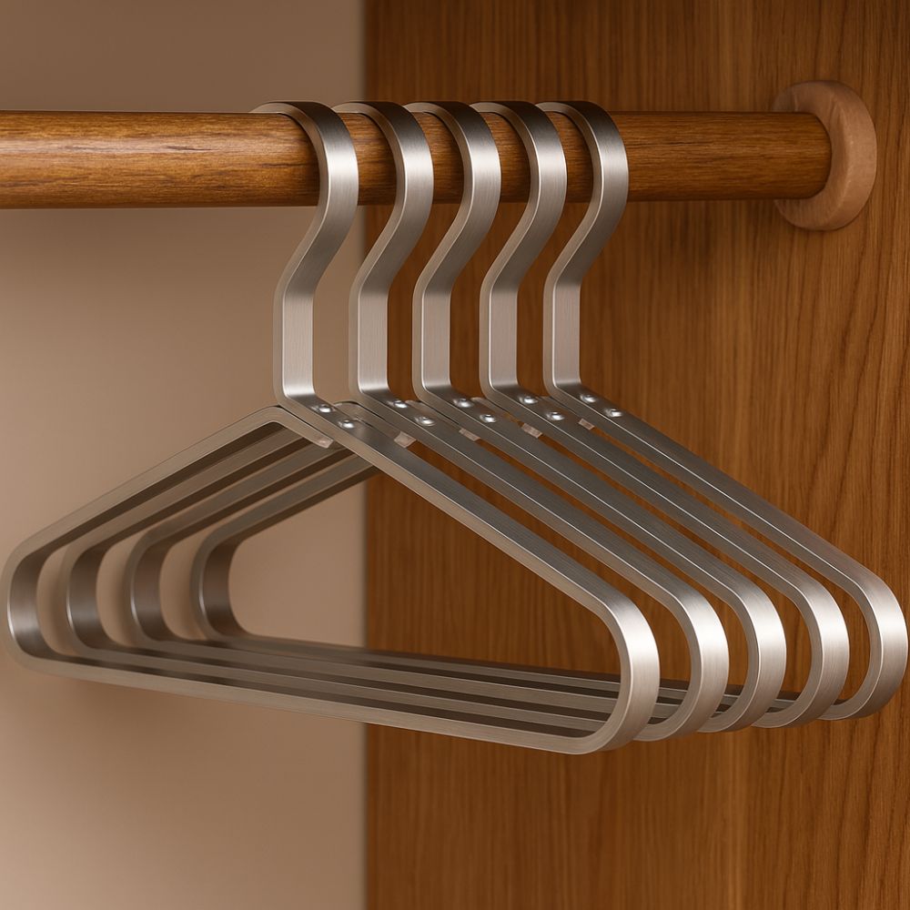 Sleek Space-Saving Clothing Hangers – Silver Finish