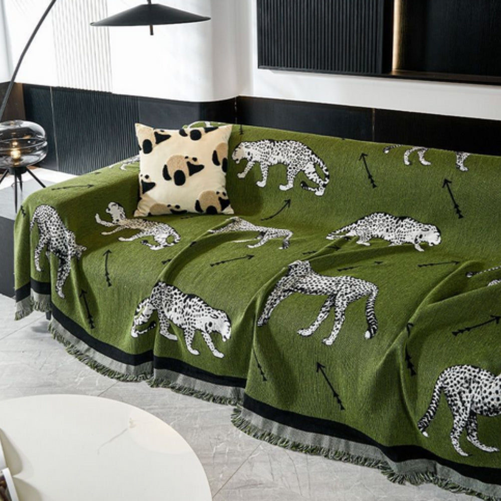 Fierce Elegance: Exotic Animal Print Sofa Protector – Leopard