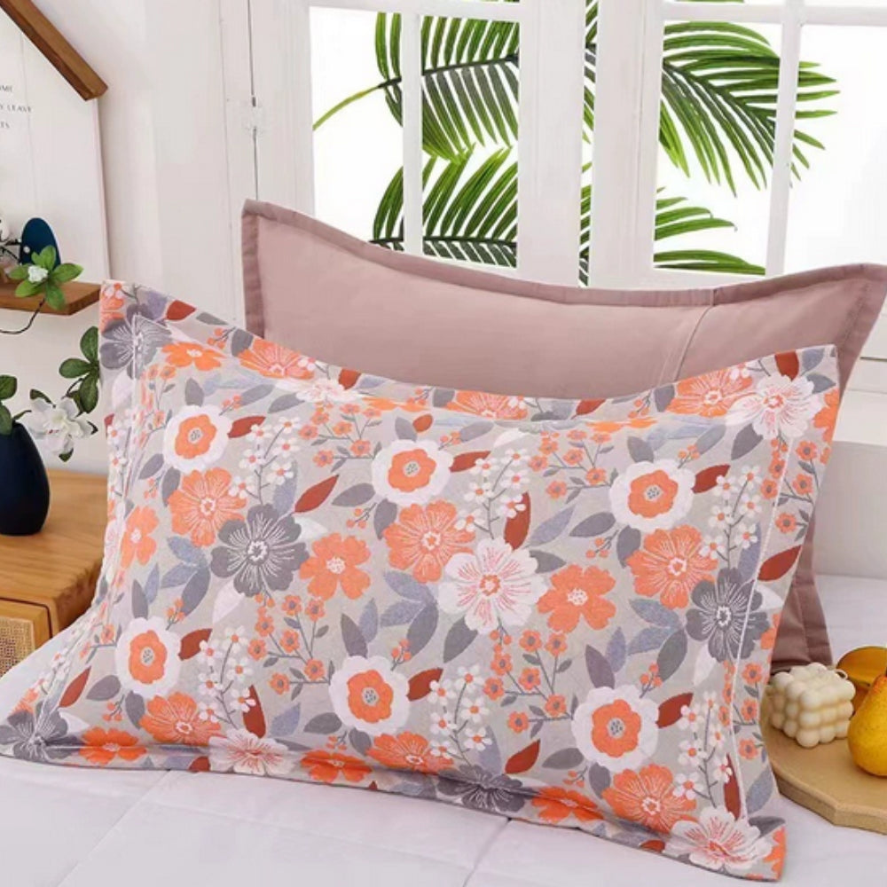 Charming Floral Design Cotton Pillowcases – Dusk Petal