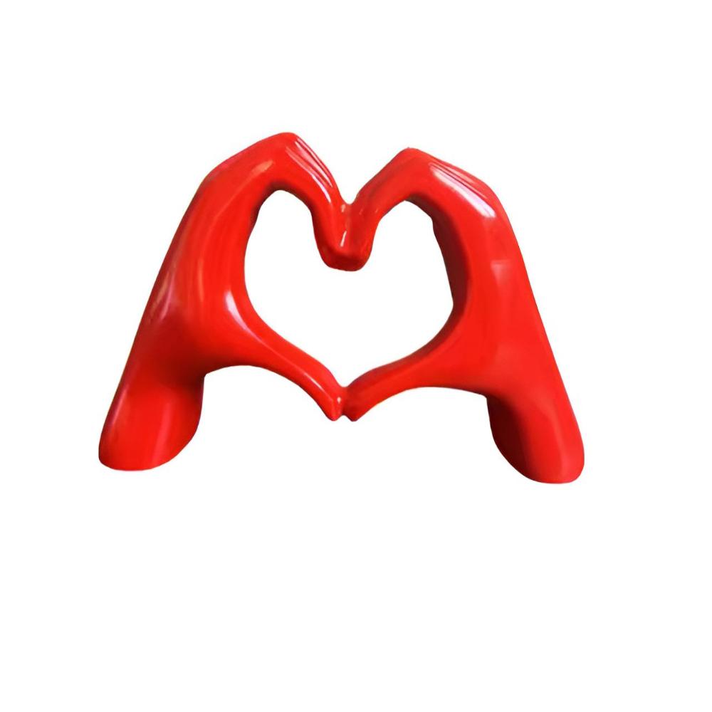 Charming Heartfelt Gesture Wall Art – Red