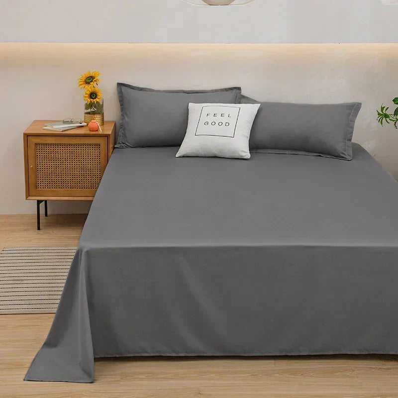 Comfortable Solid Fitted Bed Sheets for Daily Use – Dark gray