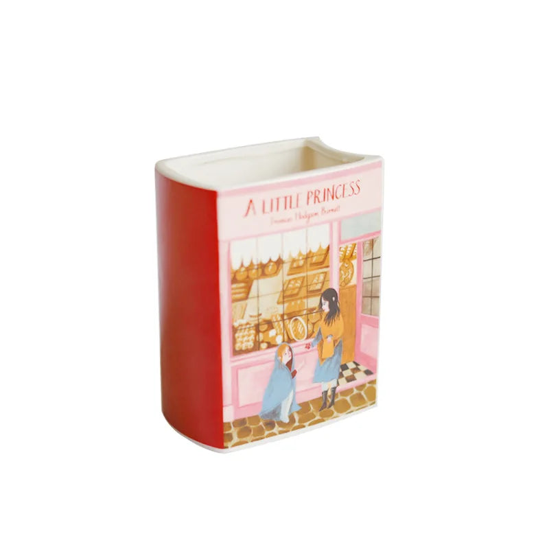 Charming Book-Shaped Floral Vase – Pink