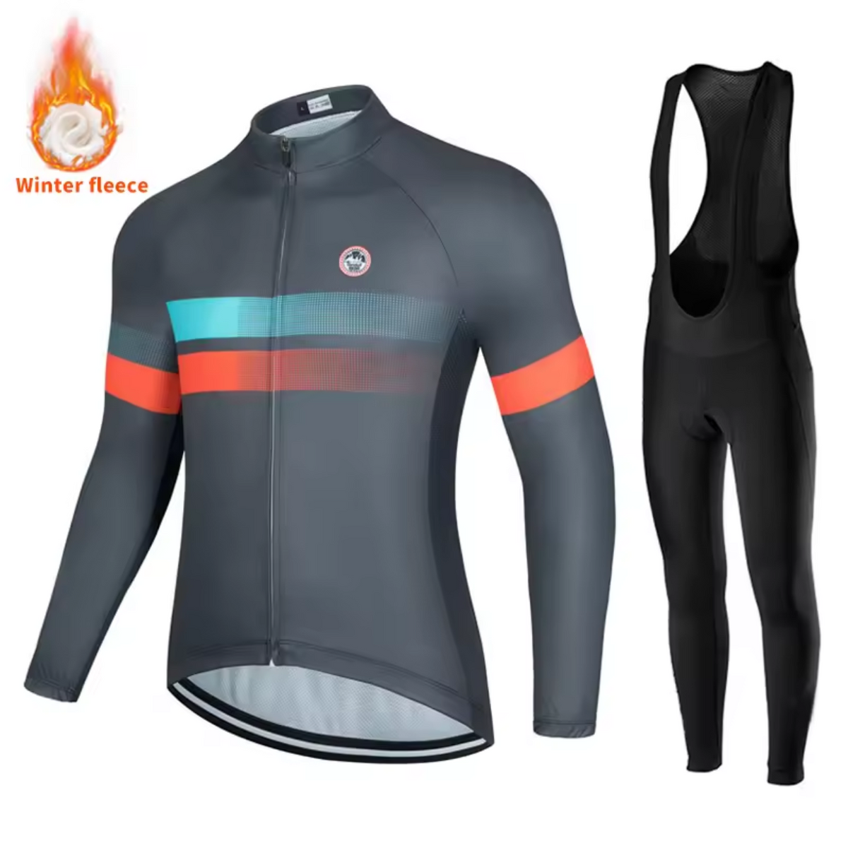 Lightweight Winter Cycling Outfit for Warmth and Comfort – Gray-Combo2