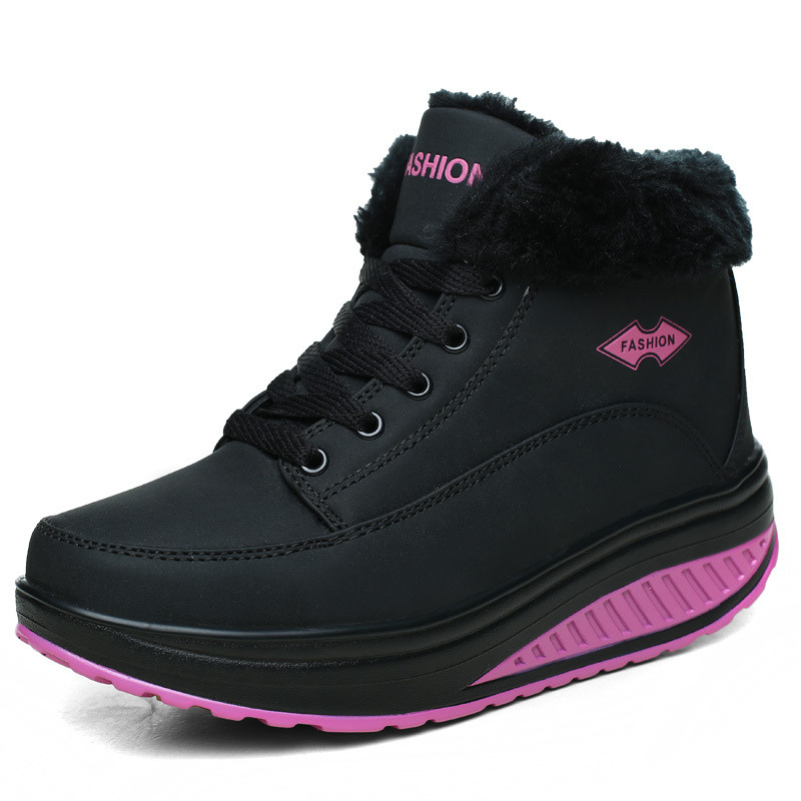 Waterproof Snow Boots with Heating Feature – Black