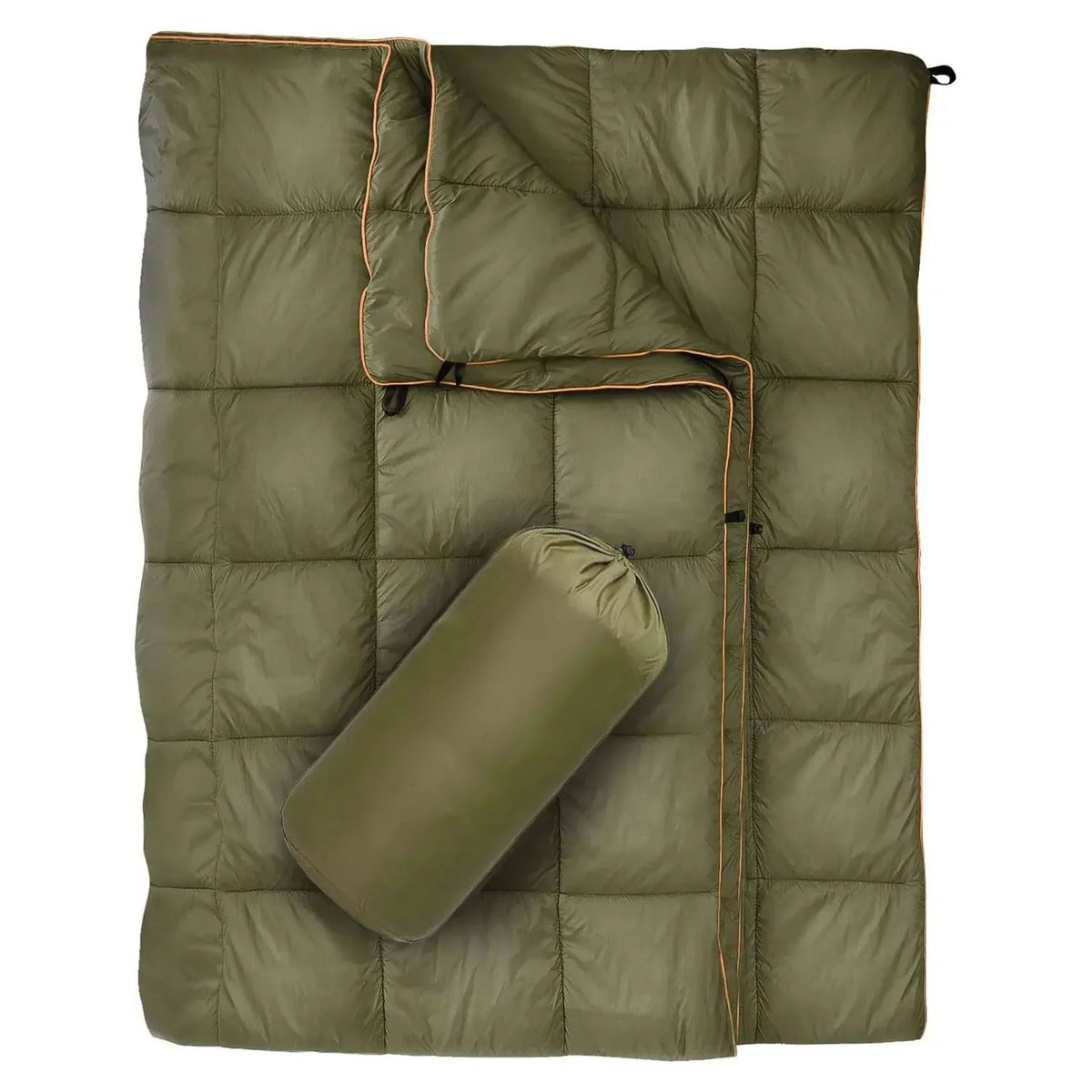 Thermal Blanket and Sleep Pad for Camping in Cold Weather – Green With Storage Bag