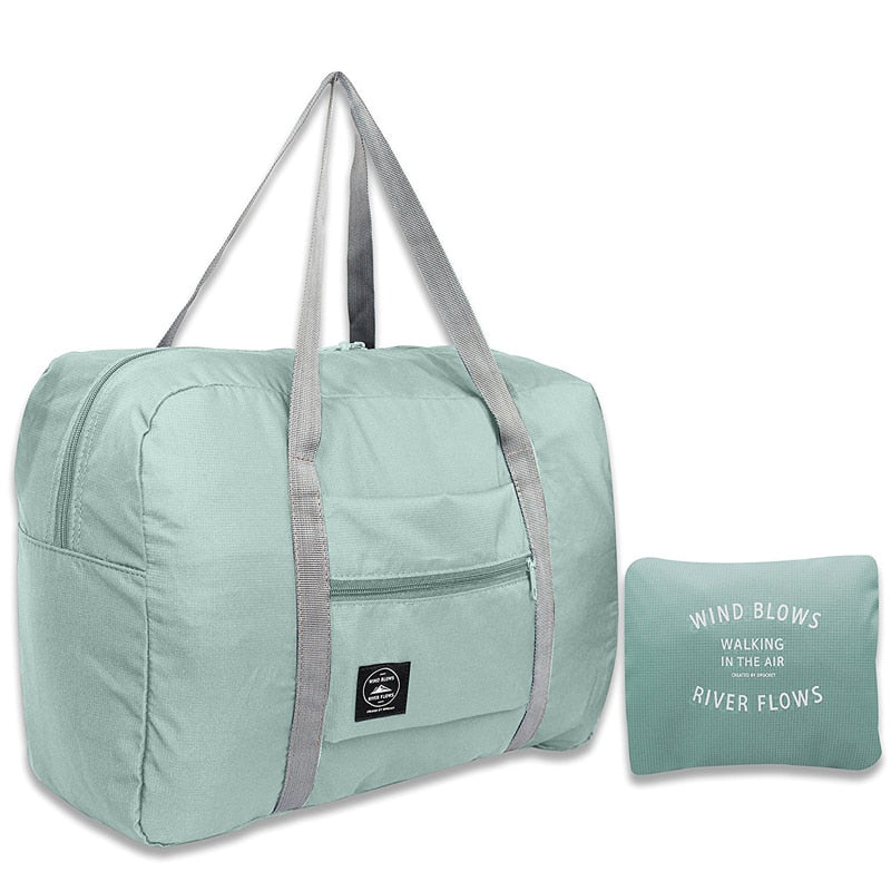 Lightweight Water-Resistant Foldable Travel Bag for Easy Packing – Light green