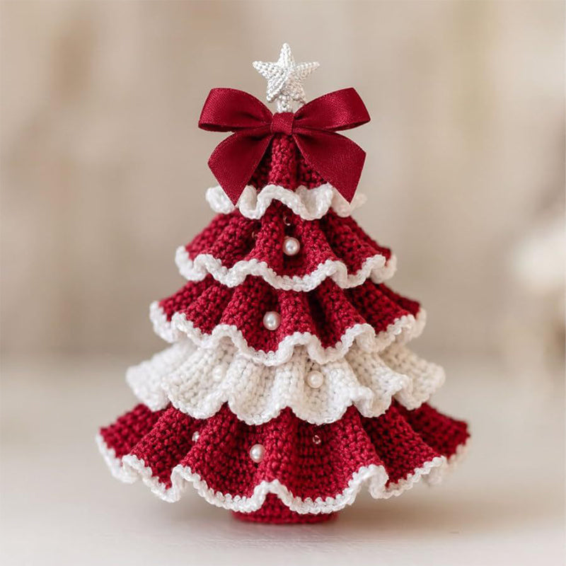 DIY Crochet Kit for Christmas Tree – Handmade Holiday Home Decor – Red