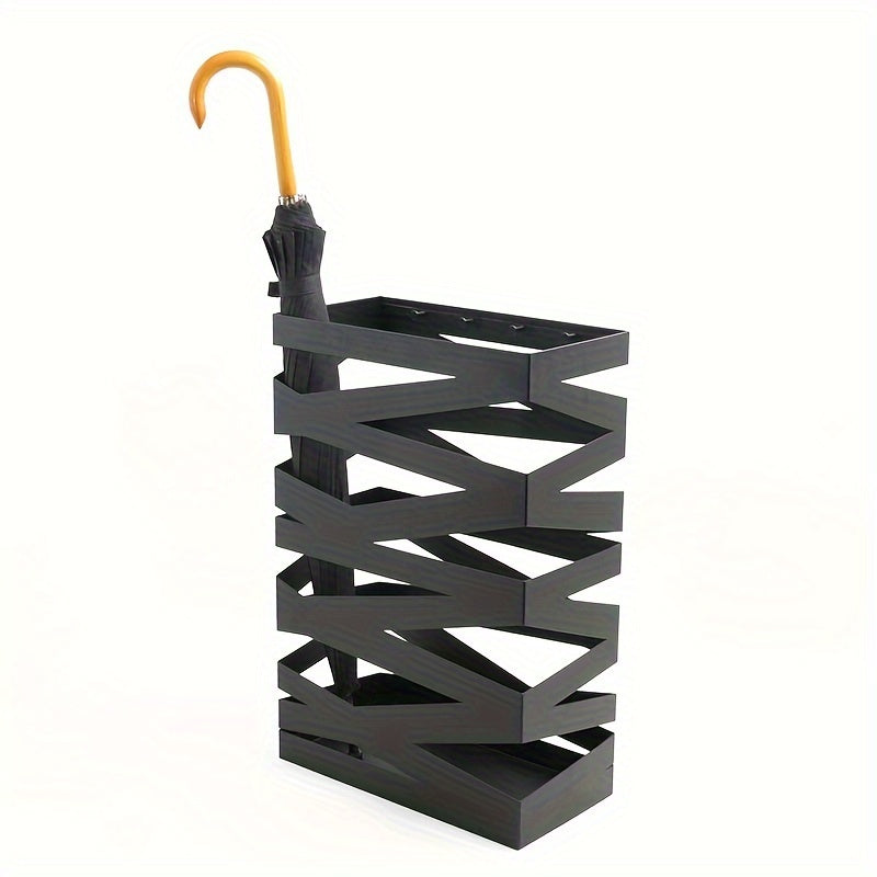 Large Capacity Metal Umbrella Holder for Modern Entryway - Black – Black