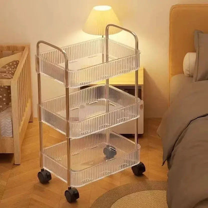Space-Saving Rolling Storage Cart with Versatile Uses
