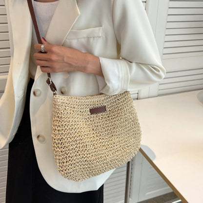 Spacious Bohemian Shoulder Bag – Beige