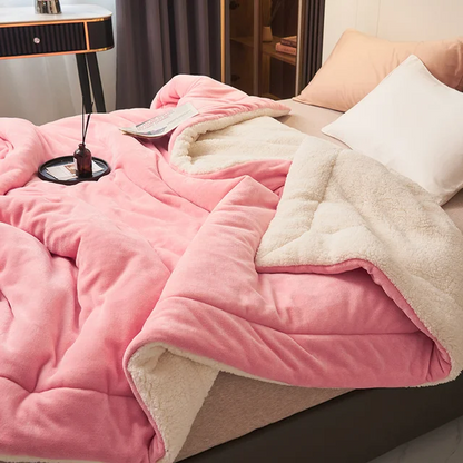 Cozy Luxe Fleece Warm Blankets – Pink