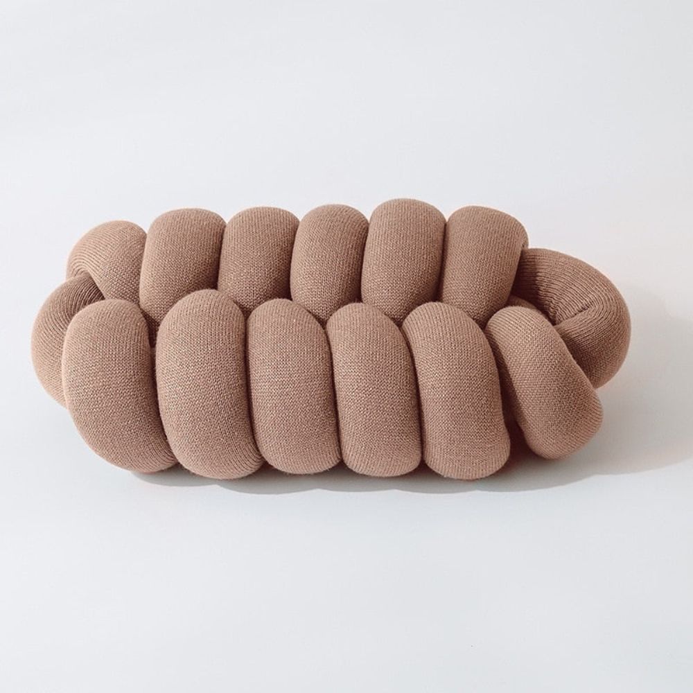 Chic Knot-Designed Plush Pillow for Ultimate Comfort – Coffee