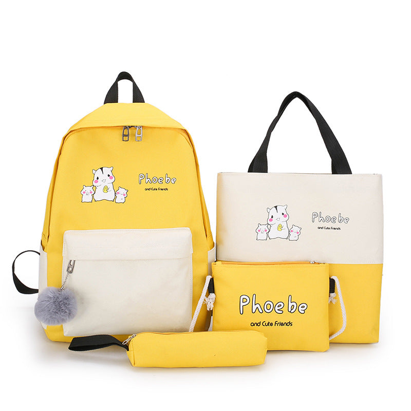 5-Piece Bag Set with Animal Design – Yellow