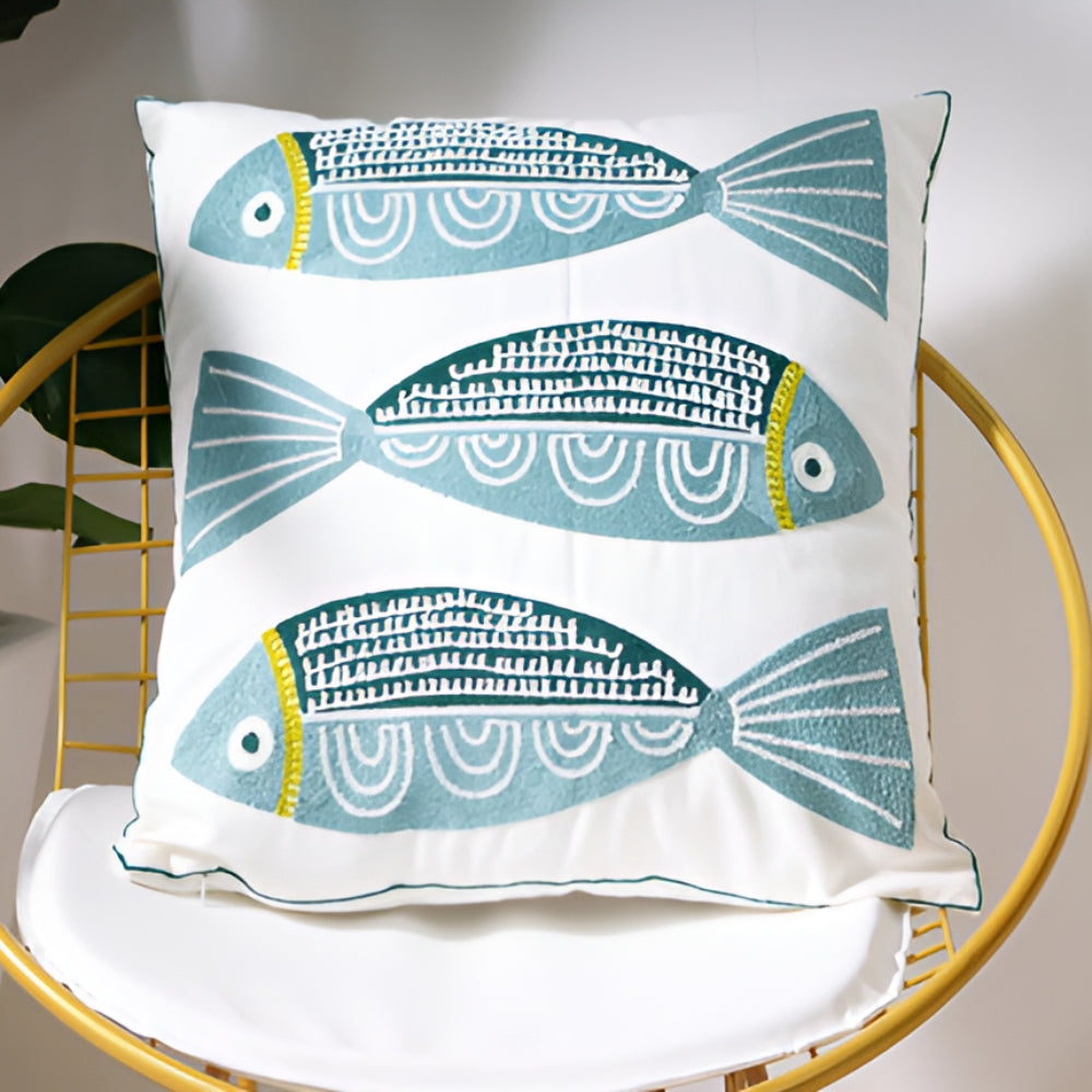 Seaside Serenity Decorative Cushion Cover – Blue Trio