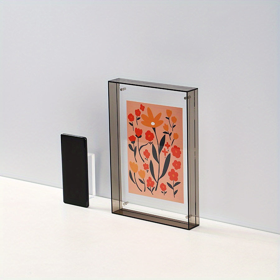 Chic Acrylic Photo Holder – Modern Art Display Stand – Gray for Advanced