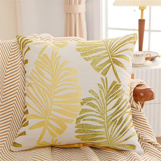 Luxe Leaf Design Cushion Cover for Stylish Interiors – Olive