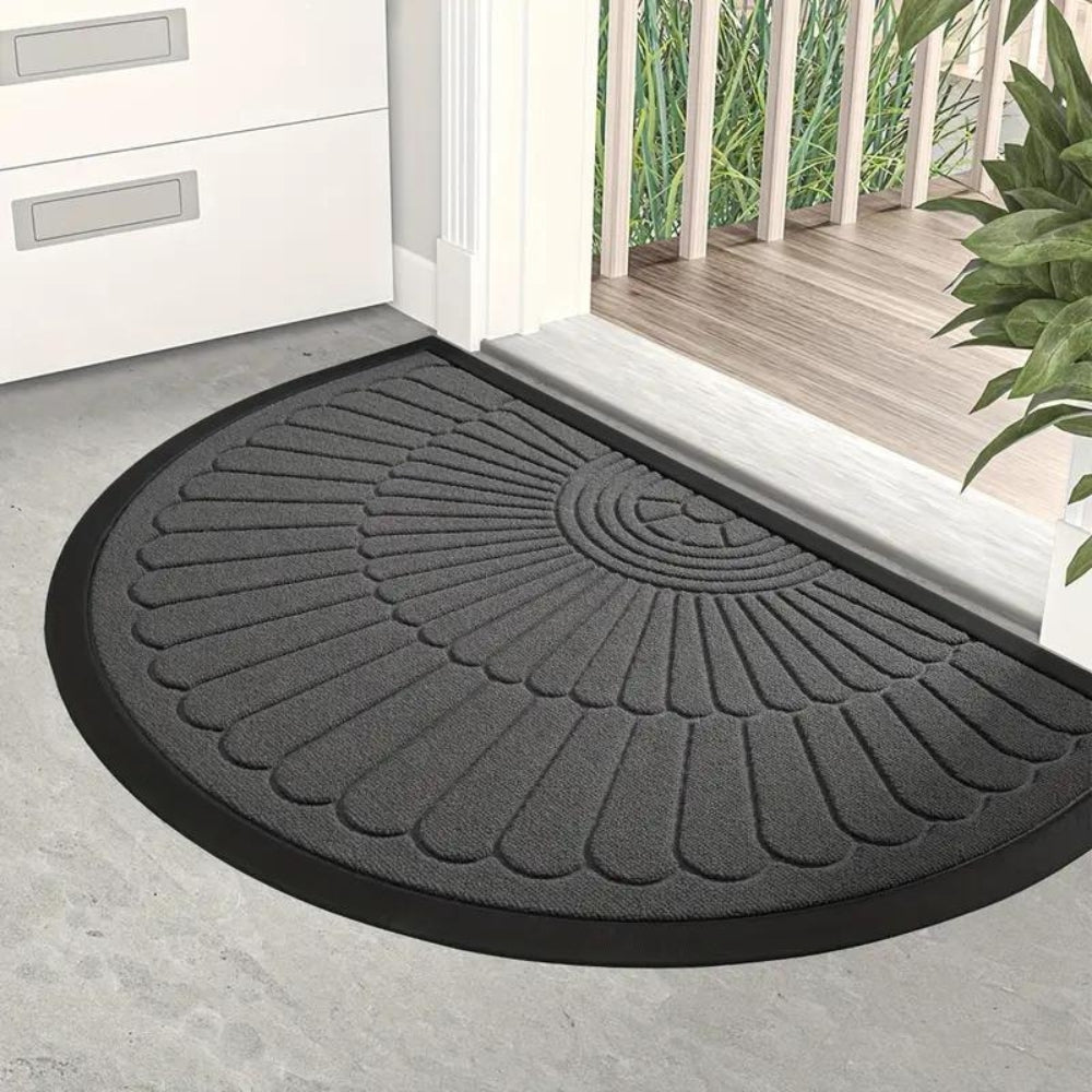 Chic Half-Moon Welcome Mat for Every Entryway – Black