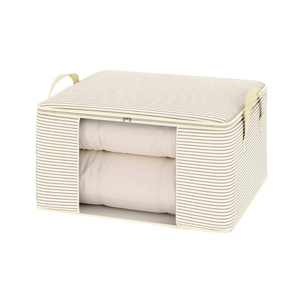 Stylish Striped Collapsible Storage Solution – Beige Stripe