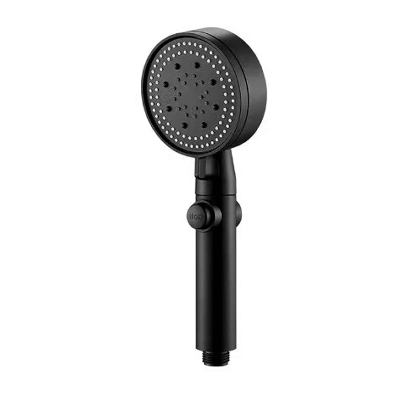 Shower Head with 5 Settings and Push Button Control – Black