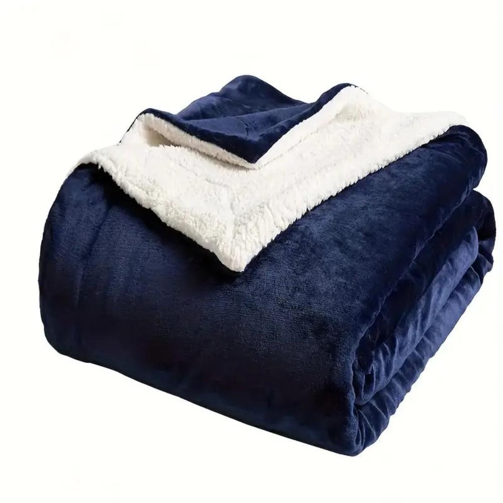 Luxurious Dual-Sided Comfy Throw Blanket – Deep Blue