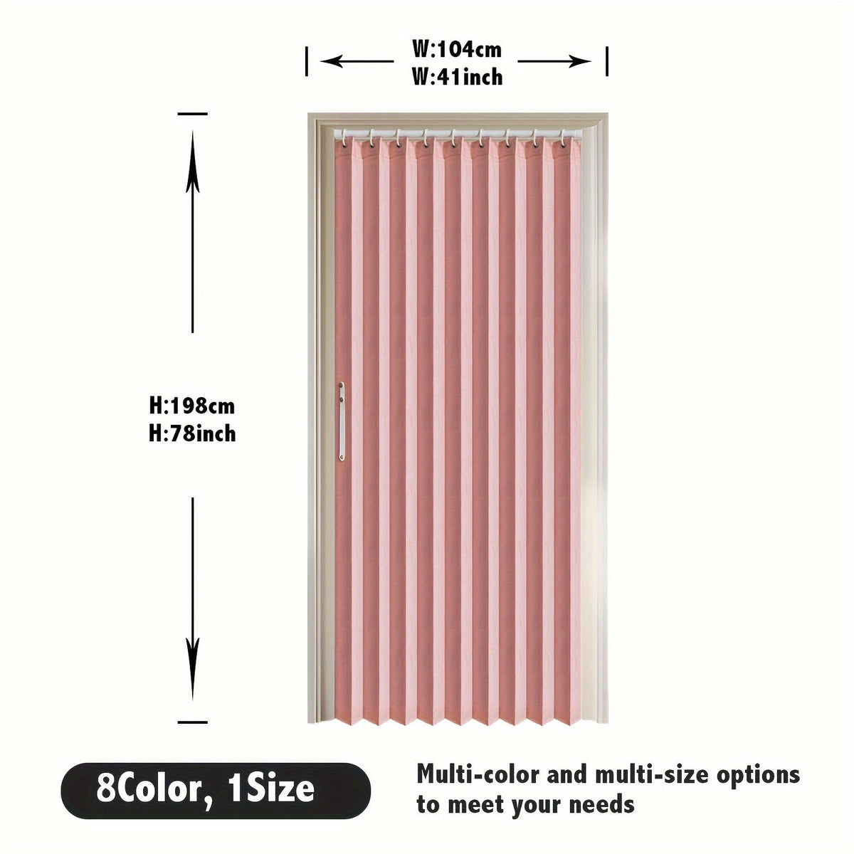 Colorful Magnetic Folding Curtain for Doors – Space-Saving Divider, Washable Polyester