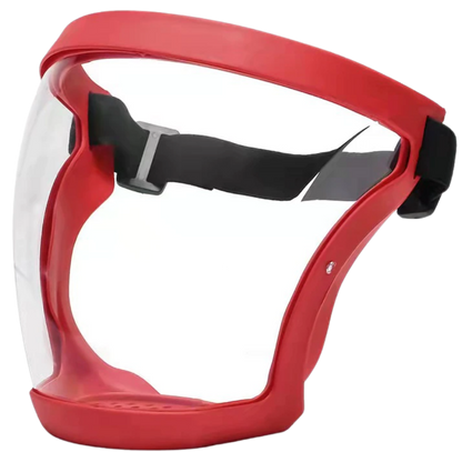 Clear Protective Face Shield Mask – Red