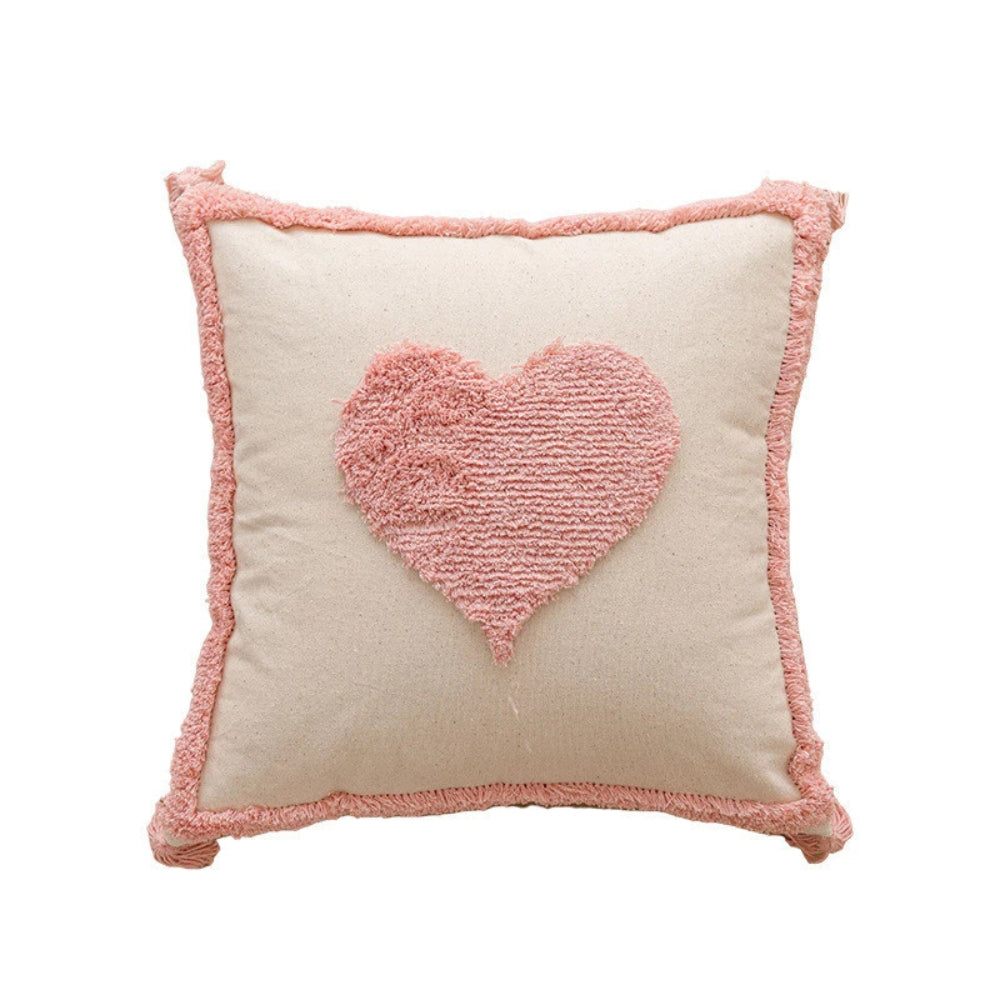 Charming Floral-Patterned Cushions with Tassel Accents – Love