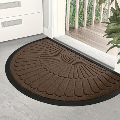 Chic Half-Moon Welcome Mat for Every Entryway – Brown