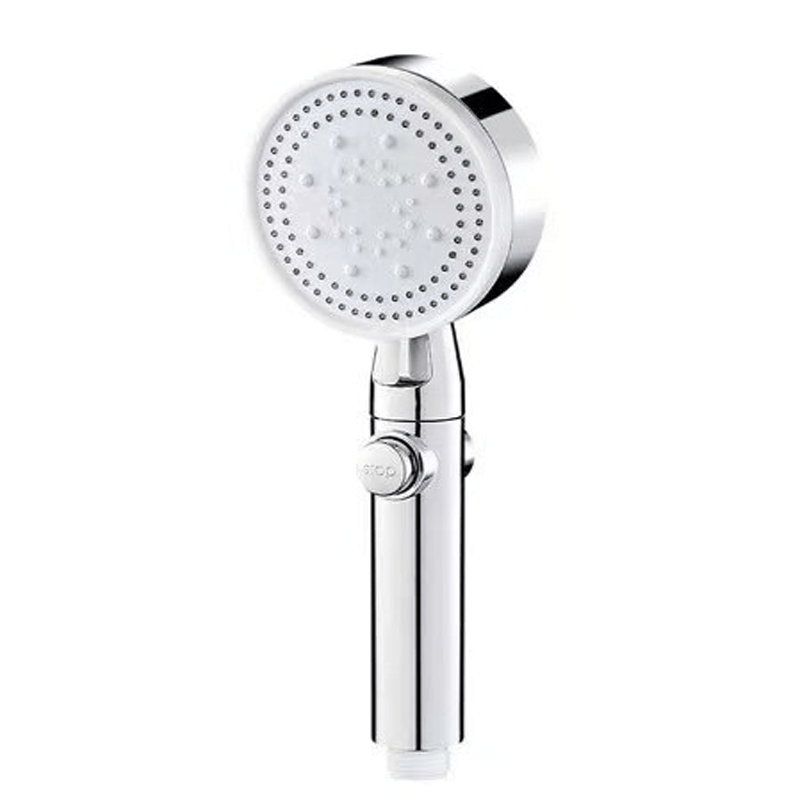 Shower Head with 5 Settings and Push Button Control – Silver