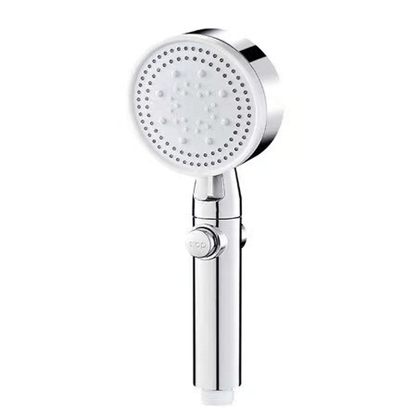 Shower Head with 5 Settings and Push Button Control – Silver