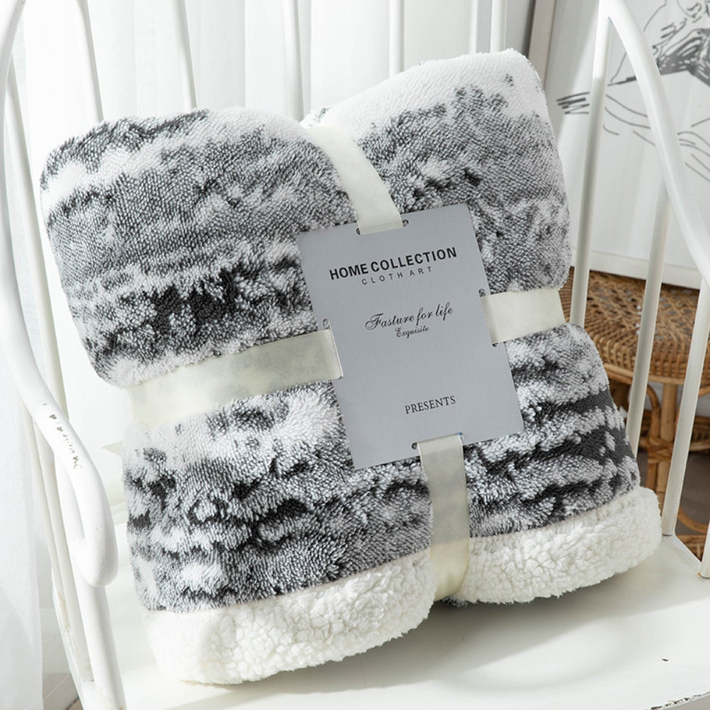 Luxura Plush Velvet and Sherpa Throw Blanket – Sand Dunes