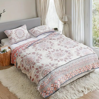 Elegant Floral Cotton Throw for Year-Round Comfort – Rosy Haze