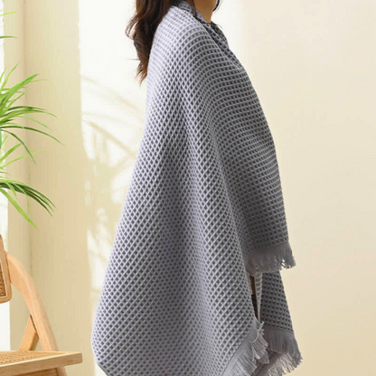 Luxurious Cotton Waffle Bath Towel & Shawl – Grey