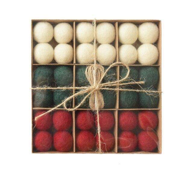 Set of 36 Cozy Wool Holiday Ornaments – B