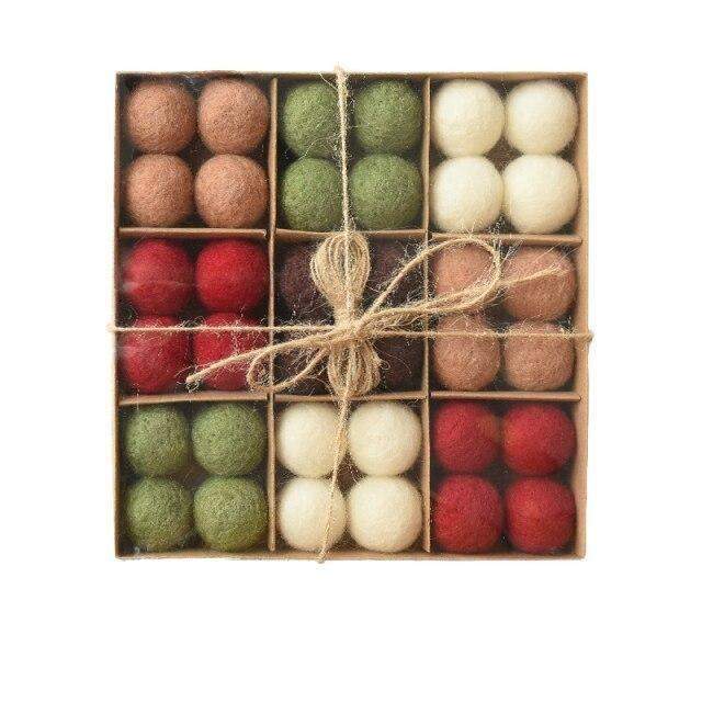 Set of 36 Cozy Wool Holiday Ornaments – C