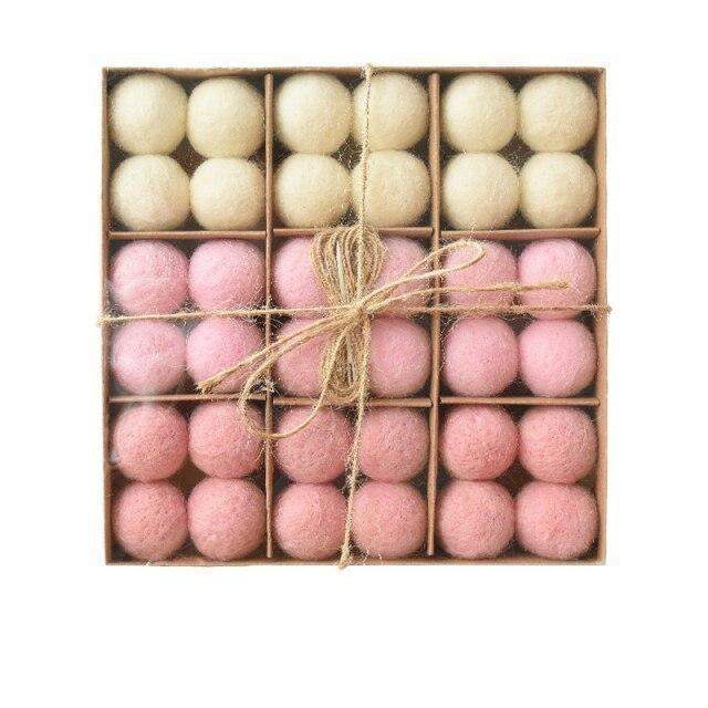 Set of 36 Cozy Wool Holiday Ornaments – E