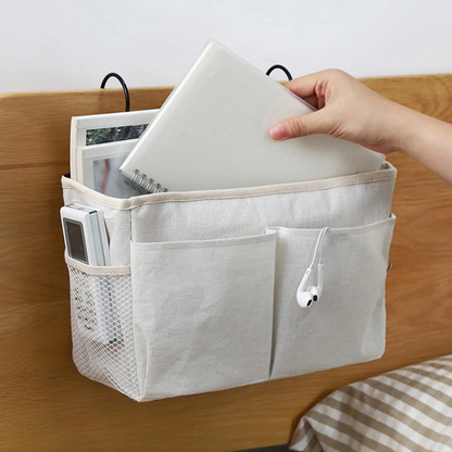 Space-Saving Hanging Organizer for Everyday Essentials – Cream Linen