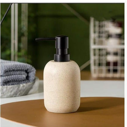 Elegant Stone-Patterned Soap Dispenser – Ivory Beige