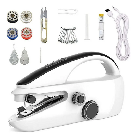 Portable Handheld Sewing Machine for Crafts and Repairs – White Black