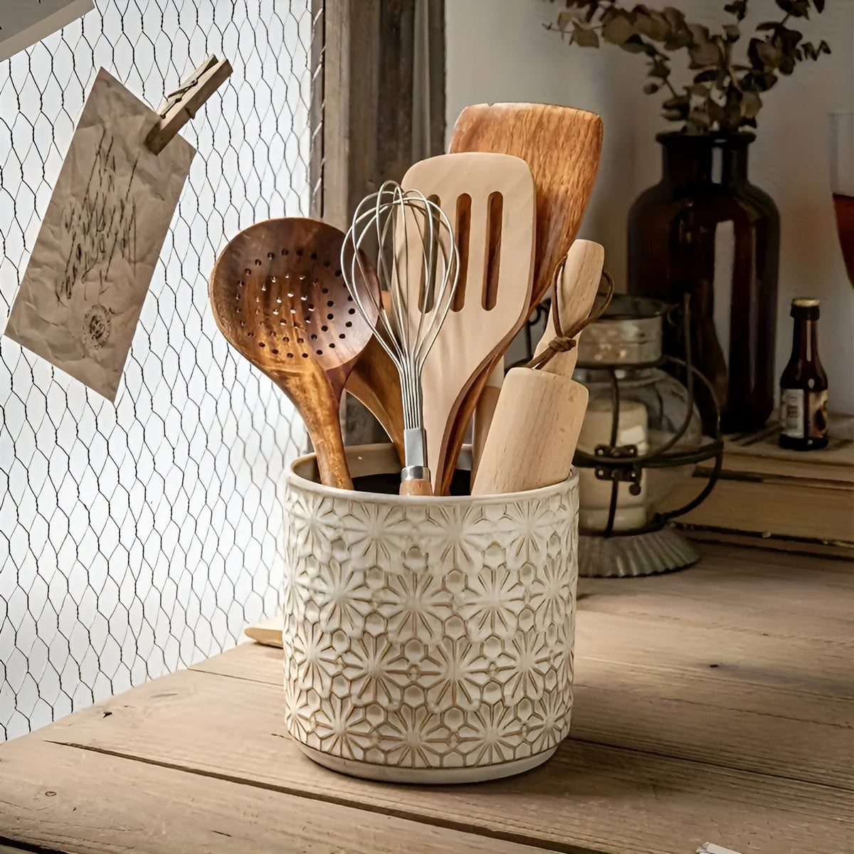 Elegant Ceramic Kitchen Utensil Organizer