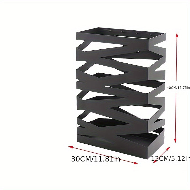 Large Capacity Metal Umbrella Holder for Modern Entryway - Black – Black