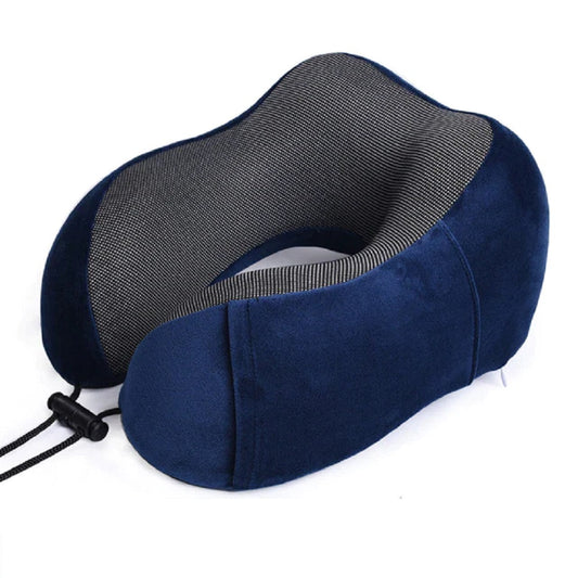 Memory Foam Neck Pillow for Travel – Blue