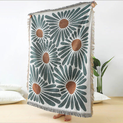 Charming Daisy Pattern Cozy Throw Blanket