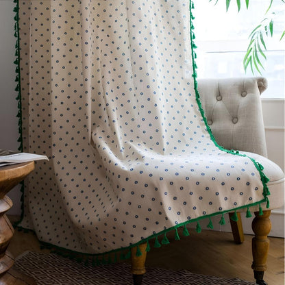 Rustic Elegance Tassel Window Drapes