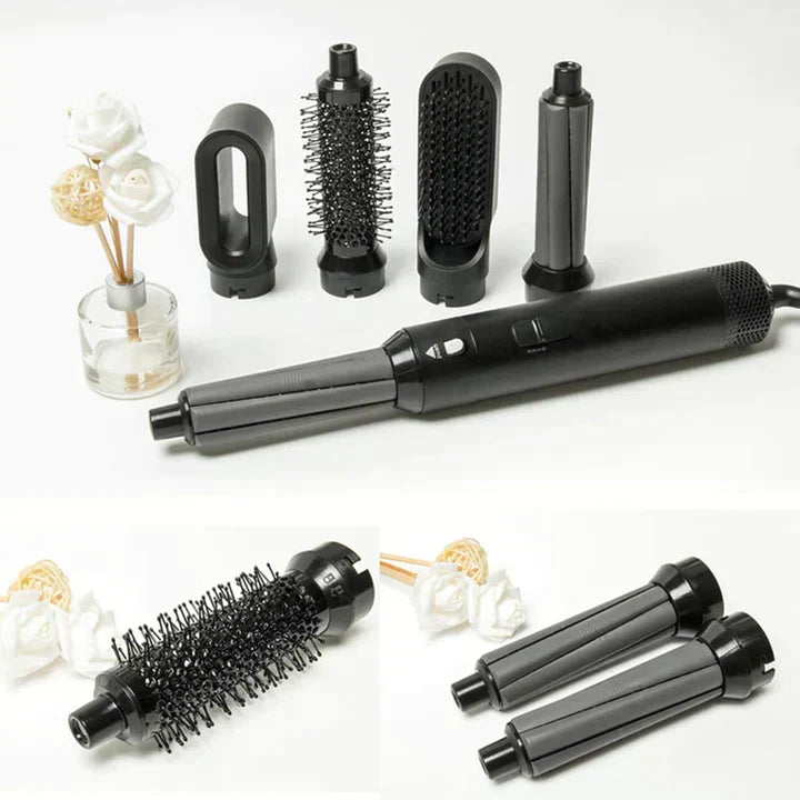 5-in-1 Hair Styling Tool for Curls – Black is often associated with darkness and elegance.