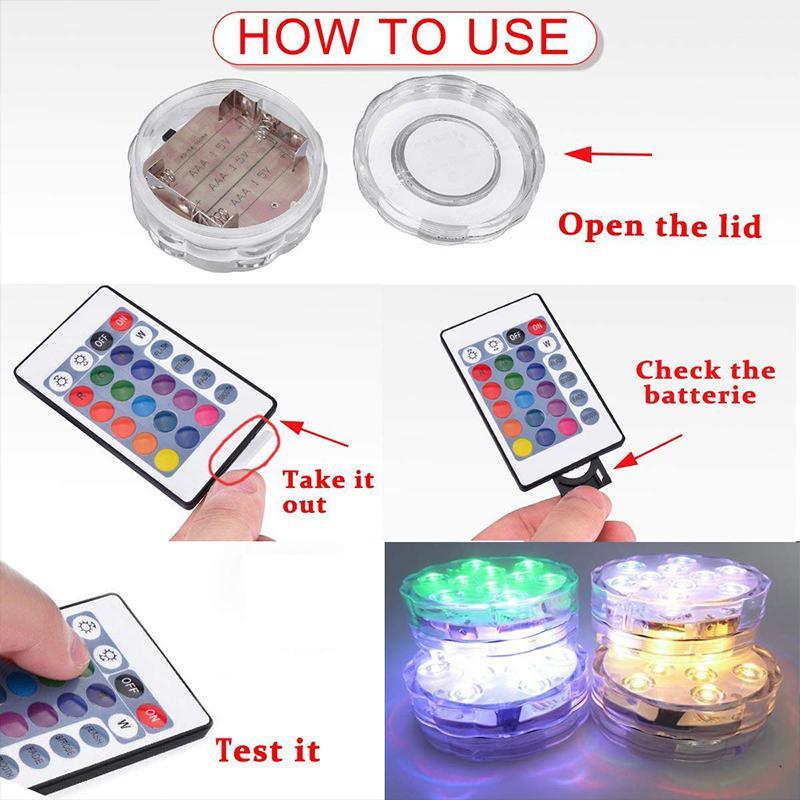 LED Light with Waterproof Remote Control and Magnetic Suction