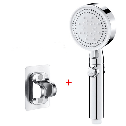 Shower Head with 5 Settings and Push Button Control – Silver